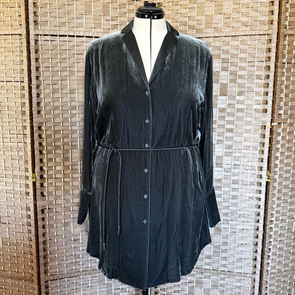 NWT grey velvet Lafayette 148 tunic / dress XL - Picture 2 of 15
